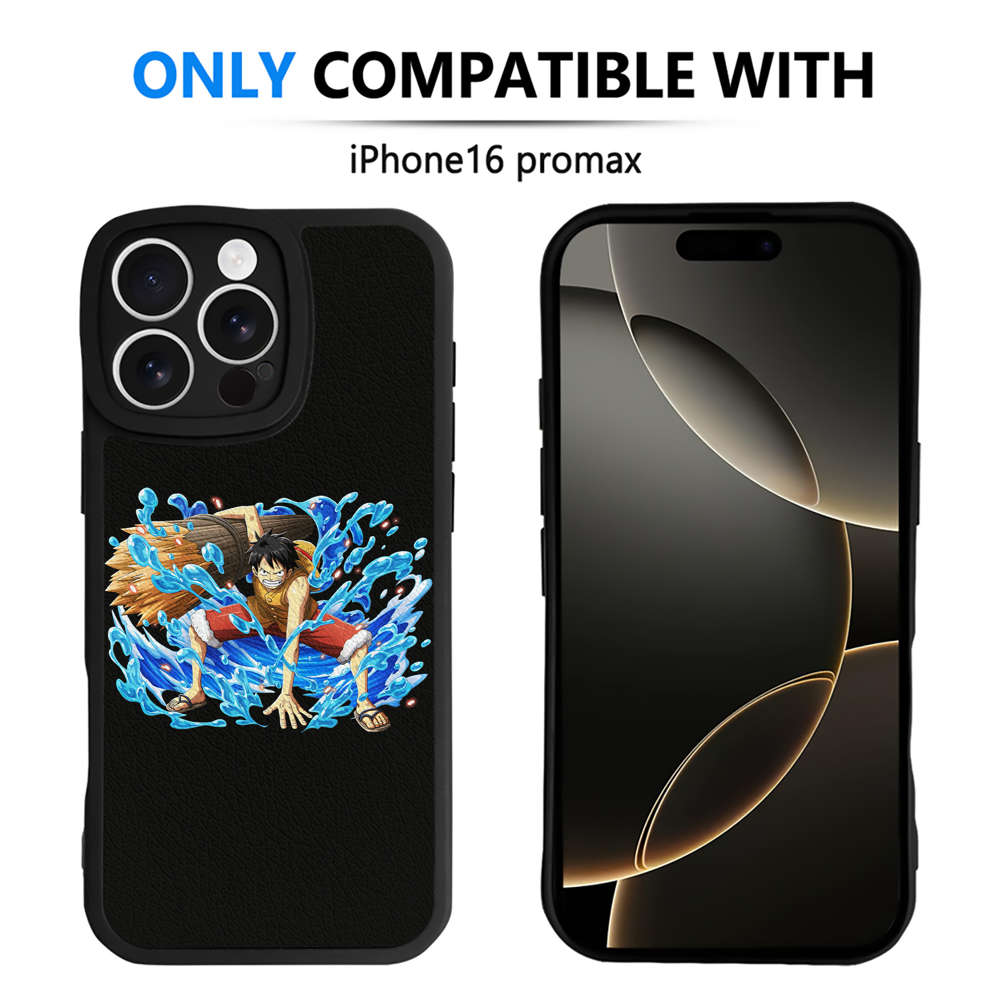 （画像用） ワンピース モンキー・D・ルフィ ONE PIECE Monkey D. Luffy 【iPhone 16シリーズ対応】シリコンスマホケース（レザー調） 材質：シリコン